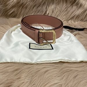 NWOT GUCCI MICROGUCCISSIMA Pink Leather Belt - 95CM